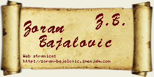 Zoran Bajalović vizit kartica